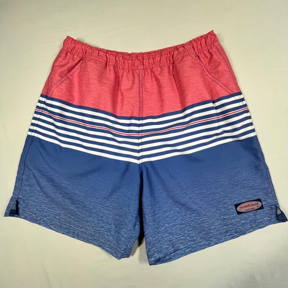 Vineyard Vines Men's Medium‎ Swim Shorts Trunks Pink Blue - Picture 1 of 8